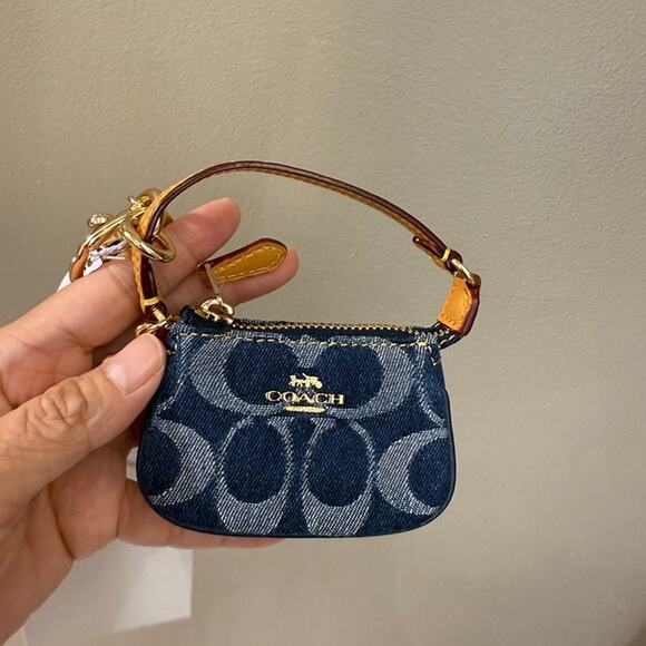 Last 3‼️Coach CZ085 Mini Nolita Bag Charm In Signature Denim - Picture 2 of 8